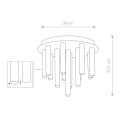 8355 LAMPA SUFITOWA NOWOCZESNA plafon STALACTITE BLACK XIII CZARNY ŚR. 34CM
