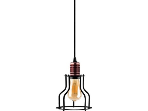 6336 Lampa wisząca Workshop Nowodvorski Lighting czarna wisząca lampa z miedzianą oprawką LOFT