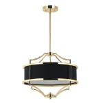 == WYSYŁKA 24H RABAT W SKLEPIE== Stesso Gold / Nero S ZŁOTA LAMPA WISZĄCA Z CZARNYM ABAŻUREM GLAMOUR ORLICKI DESIGN OR84153