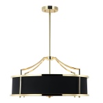 == WYSYŁKA 24H RABAT W SKLEPIE== OR84146 Stanza Gold / Nero M  ZŁOTA LAMPA WISZĄCA Z CZARNYM ABAŻUREM GLAMOUR ORLICKI DESIGN 