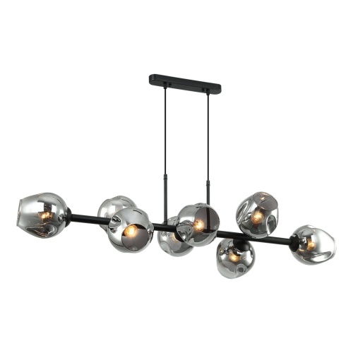 Borgo PND-30843-8 BK+SG LAMPA WISZĄCA CZARNA DYMIONE SZKŁO ITALUX
