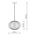 TREVISO LAMPA WISZĄCA DUŻA LP-798/1P S3 BK CZARNA LIGHT PRESTIGE