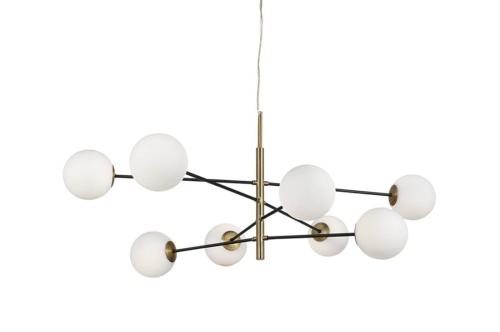 OVIEDO 8 AZ4423 NOWOCZESNA LAMPA WISZĄCA KULE SZKLANE AZZARDO NOWOŚĆ CZARNA ZŁOTA