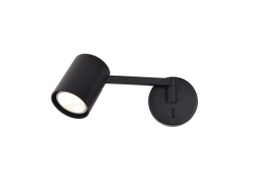 ==  RABAT W SKLEPIE==  LP-731/1WL BK KINKIET SNOW Z WYSIĘGNIKIEM CZARNY LIGHT PRESTIGE