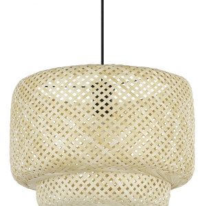 43868 HETTONLE oprawa wisząca stal czarny / drewno naturalny H: 1100 mm | Ø 420 mm EGLO 