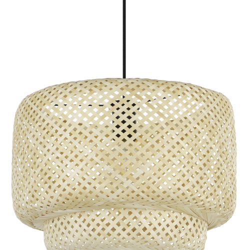 43868 HETTONLE oprawa wisząca stal czarny / drewno naturalny H: 1100 mm | Ø 420 mm EGLO