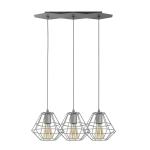 == WYSYŁKA 24H RABAT W SKLEPIE== 2003 LAMPA WISZĄCA  TK - LIGHTING DIAMOND 3X60W E27 SZARA 2003