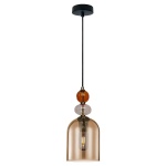 ==  RABAT W SKLEPIE== Lampa wisząca Tropea 1xE27 bursztynowa, średnia LP-2004/1P M AM