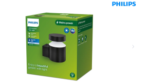 8720169266612 Oprawa zewnętrzna ogrodowa Kinkiet Laven 6 W 4000 K, Czarny, Wodoodporne PHILIPS