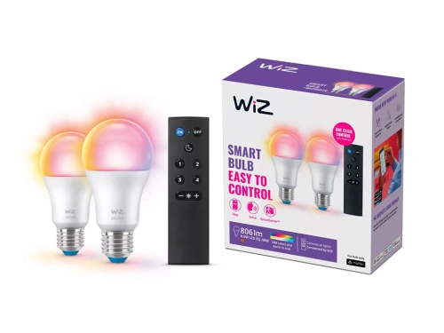 8720169074972 Żarówka 60 W A60 E27 x2 z pilotem WIZ PHILIPS