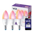 8720169075672 Świeczka 40 W C37 E14 x3 RGB WIZ PHILIPS