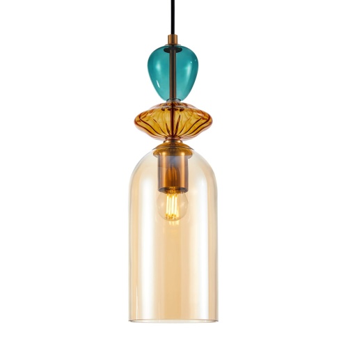Busco PND-30263-1C-BRO-AMB SZKLANA LAMA WISZĄCA NOWOCZESNA ITALUX