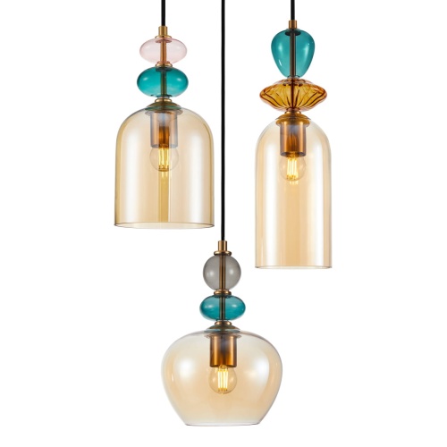 Busco PND-30263-3A-BRO-AMB SZKLANA LAMA WISZĄCA NOWOCZESNA ITALUX