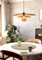 44012 LYDNEY oprawa wisząca stal czarny / drewno brązowy H: 1100 mm | Ø 570 mm EGLO LOFT BOHO