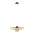 44012 LYDNEY oprawa wisząca stal czarny / drewno brązowy H: 1100 mm | Ø 570 mm EGLO LOFT BOHO