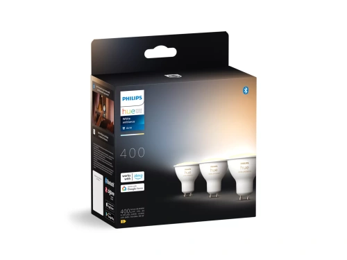 8720169230095 Inteligentny reflektor punktowy GU10 (3 szt.) 400 lumenów PHILIPS HUE Białe od ciepłego do chłodnego