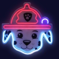 Wiszący neon LED na plexi Psi Patrol - Marshall OW-130646