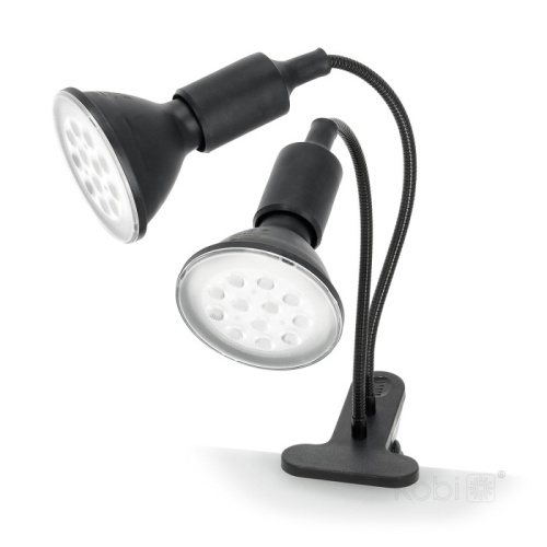 Lampka biurkowa PLANTY CLIP B DUO 2xE27 czarna Kobi Design