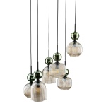 11150 SOPHIA GREEN COGNAC LAMPA WISZĄCA 6XE14 TK LIGHTING