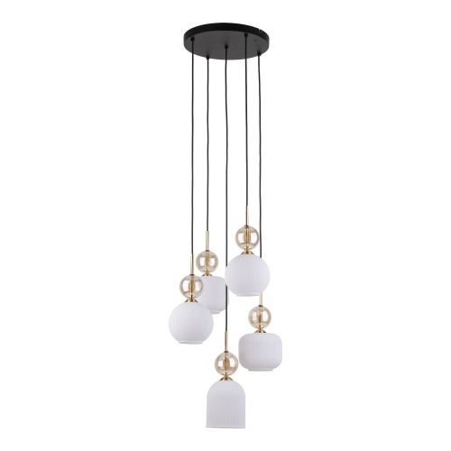 11593 SOPHIA COGNAC WHITE LAMPA WISZACA 5XE14 TK LIGHTING